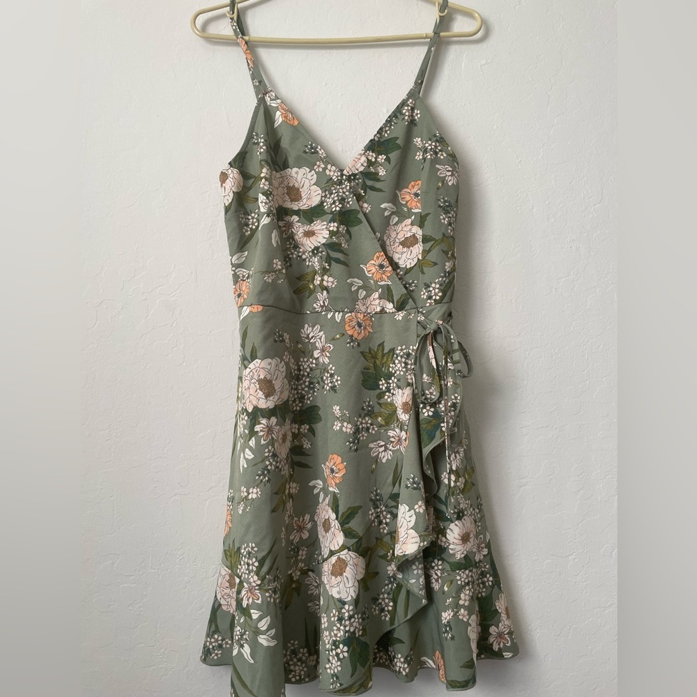 Green floral dress